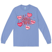 Colony Blue you are enough valentines day Long Sleeve Tee - LillyAllenDesigns