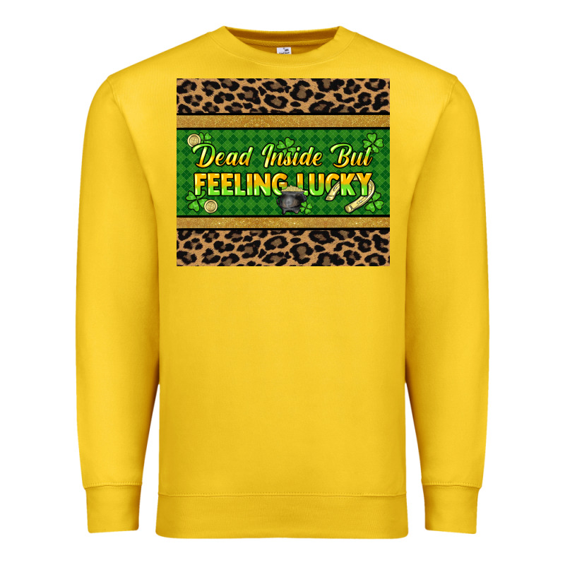 Dead Inside But Feeling Lucky 20oz Skinny Tumbler Premium Sweatshirt by HowdyJamesFarm | Teevron