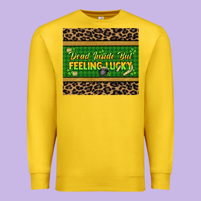 Dead Inside But Feeling Lucky 20oz Skinny Tumbler Premium Sweatshirt Designed By Howdyjamesfarm