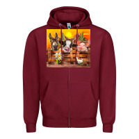 Burgundy farm animal Zipper Hoodie - TumblerDesignByShophia