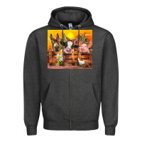 Charcoal Heather farm animal Zipper Hoodie - TumblerDesignByShophia