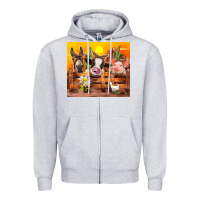 Heather Grey farm animal Zipper Hoodie - TumblerDesignByShophia