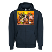 Navy farm animal Zipper Hoodie - TumblerDesignByShophia