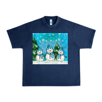 Navy snowman Urban Heavy Tee - MaliasSmallBusiness
