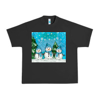 Pigment Black snowman Urban Heavy Tee - MaliasSmallBusiness
