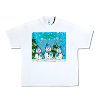 White snowman Urban Heavy Tee - MaliasSmallBusiness