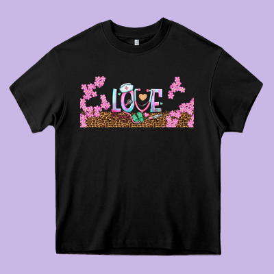 Watercolor Love Nurse Libbey Glass Heavy Core Tee Designed By Bundleandbundleshop