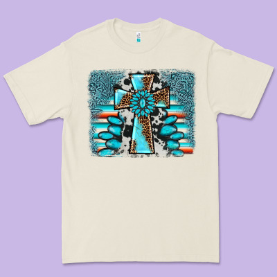 Cross Gemstone Background Premium Tee Designed By Adodesignshop