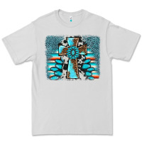 Dove Grey cross gemstone background Premium Tee - AdoDesignShop