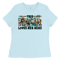 Baby Blue this mama loves her herd goats Ladies Tee - Jasminsmagicworld