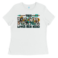 White this mama loves her herd goats Ladies Tee - Jasminsmagicworld