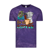 Cloud Purple coffee cups but first coffee Vintage Tee - NancyCooperArtShop