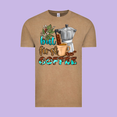 Coffee Cups But First Coffee Vintage Tee Designed By Nancycooperartshop