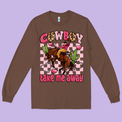 Cowboy Take Me Away Long Sleeve Tee Designed By Lillyallendesigns