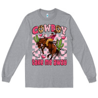 Heather Grey cowboy take me away Long Sleeve Tee - LillyAllenDesigns