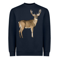 Navy white tailed buck deer Heavyweight Sweatshirt - LillyAllenDesigns