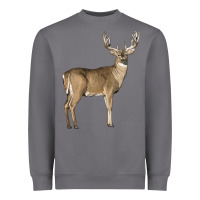 Storm white tailed buck deer Heavyweight Sweatshirt - LillyAllenDesigns