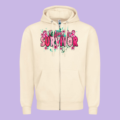 I Am A Survivor Cancere Awareness Zipper Hoodie Designed By Howdyjamesfarm