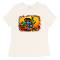 Bone cross sunset backgraund Ladies Tee - JahusDesignShop