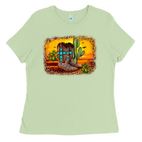 Matcha cross sunset backgraund Ladies Tee - JahusDesignShop