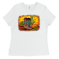 White cross sunset backgraund Ladies Tee - JahusDesignShop