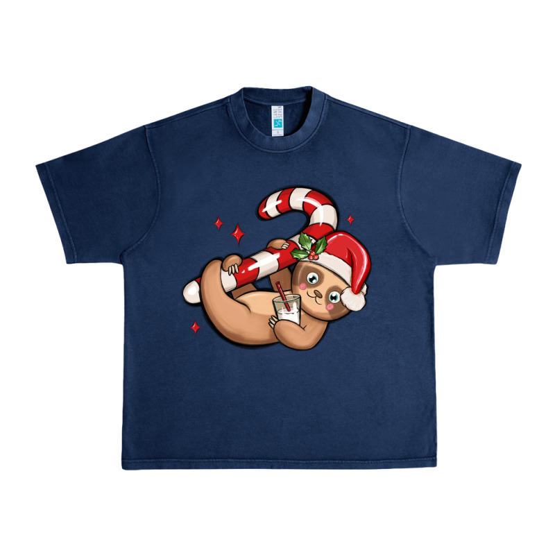 Cute Christmas Sloth Urban Heavy Tee by MaliasSmallBusiness | Teevron