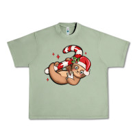 Oil Green cute christmas sloth Urban Heavy Tee - MaliasSmallBusiness