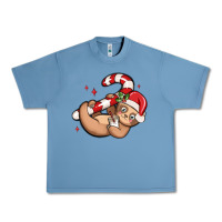 Pebble Blue cute christmas sloth Urban Heavy Tee - MaliasSmallBusiness