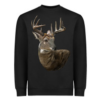Black white tailed buck deer head Heavyweight Sweatshirt - LillyAllenDesigns