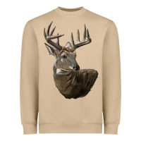 Mushroom white tailed buck deer head Heavyweight Sweatshirt - LillyAllenDesigns