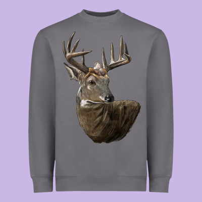 White Tailed Buck Deer Head Heavyweight Sweatshirt Designed By Lillyallendesigns