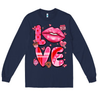 Navy love with lips Long Sleeve Tee - LillyAllenDesigns