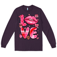 Plum love with lips Long Sleeve Tee - LillyAllenDesigns