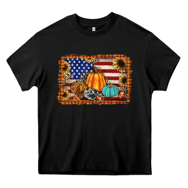American Flag Fall Backgraund Heavy Core Tee by JahusDesignShop | Teevron