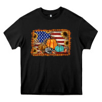 Black american flag fall backgraund Heavy Core Tee - JahusDesignShop