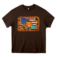 Chocolate Brown american flag fall backgraund Heavy Core Tee - JahusDesignShop
