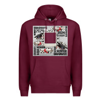 Burgundy senior 2024 customizable Premium Hoodie - CowGirlArtShop