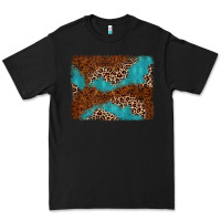 Black turquoise glitter leopard background Premium Tee - AdoDesignShop