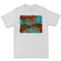 Dove Grey turquoise glitter leopard background Premium Tee - AdoDesignShop