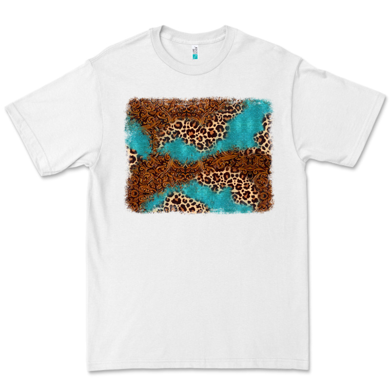 Turquoise Glitter Leopard Background Premium Tee by AdoDesignShop | Teevron