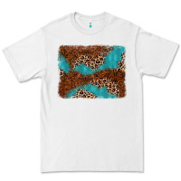 White turquoise glitter leopard background Premium Tee - AdoDesignShop