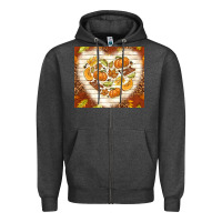 Charcoal Heather fall heart with leopard Zipper Hoodie - TumblerDesignByShophia