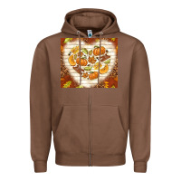 Chestnut fall heart with leopard Zipper Hoodie - TumblerDesignByShophia