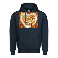 Navy fall heart with leopard Zipper Hoodie - TumblerDesignByShophia