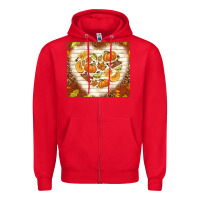 Red fall heart with leopard Zipper Hoodie - TumblerDesignByShophia
