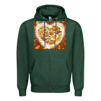 Sports Green fall heart with leopard Zipper Hoodie - TumblerDesignByShophia