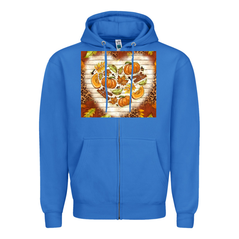 Fall Heart With Leopard Zipper Hoodie by TumblerDesignByShophia | Teevron
