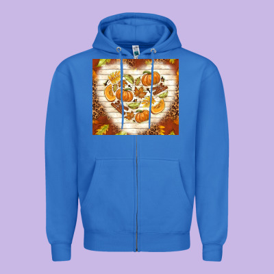 Fall Heart With Leopard Zipper Hoodie Designed By Tumblerdesignbyshophia
