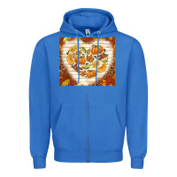True Royal fall heart with leopard Zipper Hoodie - TumblerDesignByShophia