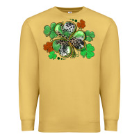 Antique Gold St. Patrick's Day shamrock leopard and cowhide Premium Sweatshirt - CowGirlArtShop
